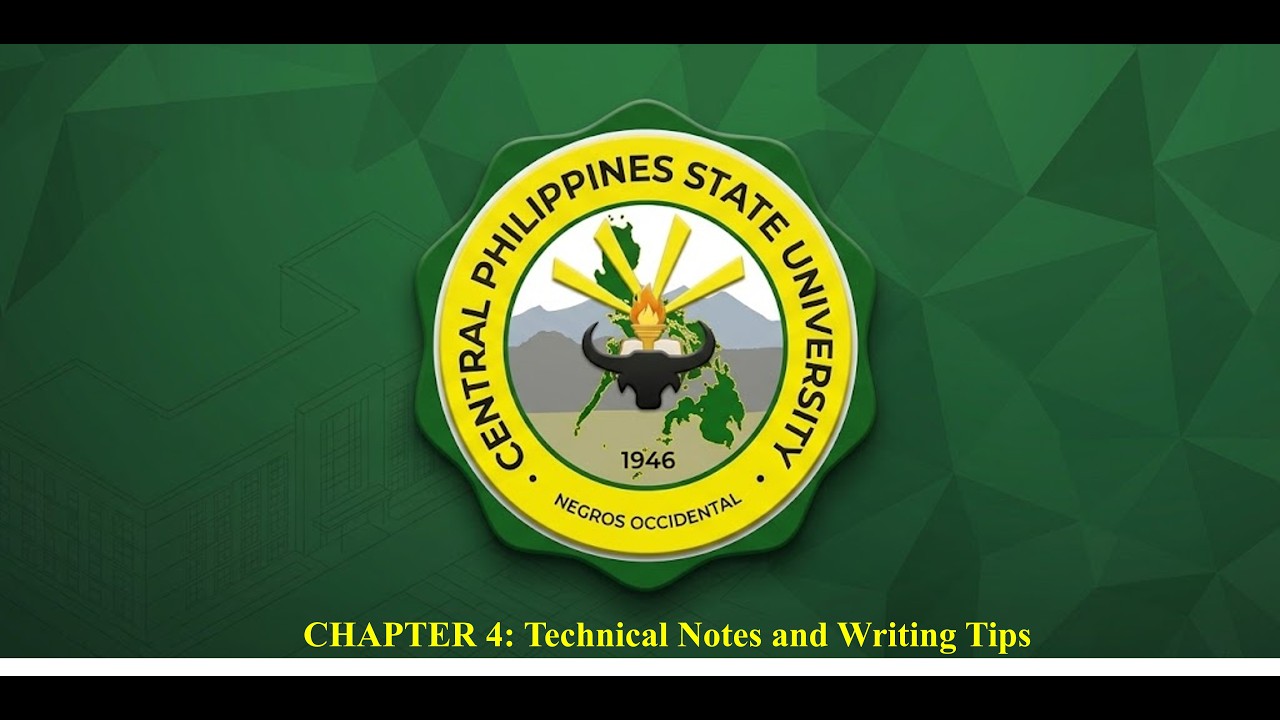 Chapter 4 Technical Notes and Writing Tips