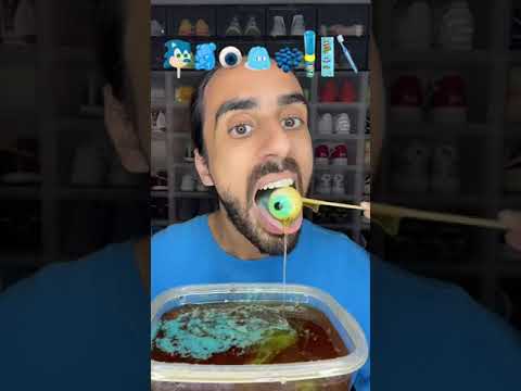 Food ASMR Eating a Sonic Popsicle and All Blue Snacks!