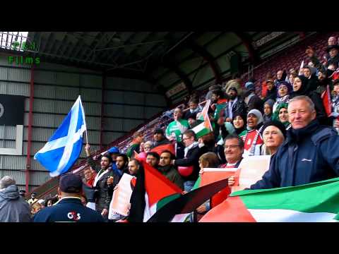 Free Palestine Chants at football match Edinburgh 2012