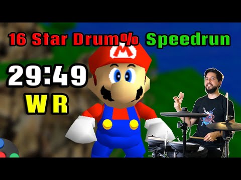 16 Star Drum% Speedrun in 29:49 | Super Mario 64 (Former WR)
