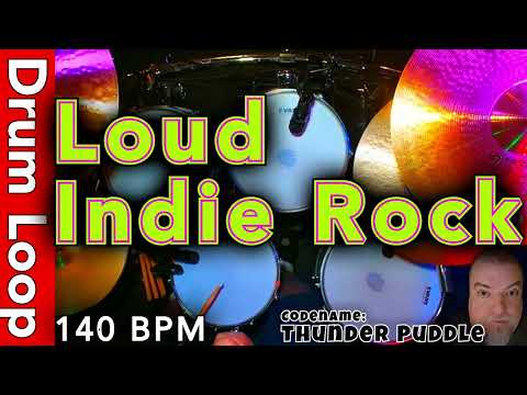 20-Minute Indie Rock Drum Loop Jam Track at 140 bpm