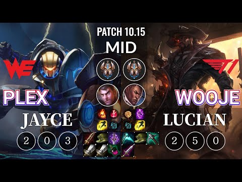 WE Plex Jayce vs T1 Wooje Lucian Mid - KR Patch 10.15