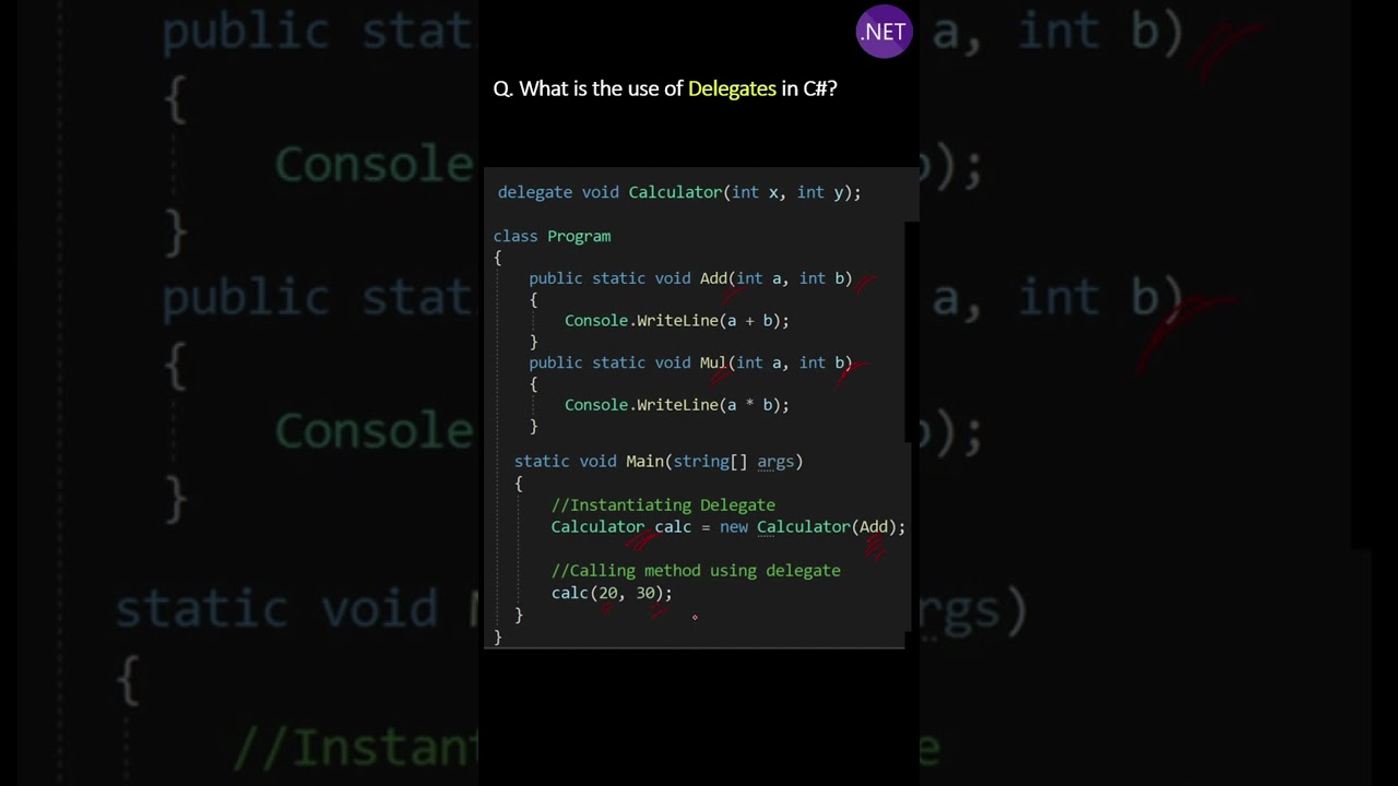 What is the use of delegate in C# ?