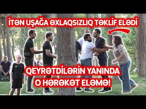 iten usaga exlaqsizliq teklif eledi (doyuldu) bakida sosyal prank #prank