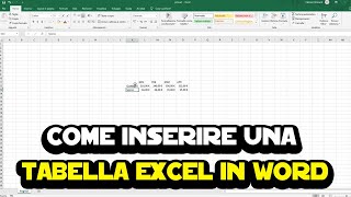 Come inserire una tabella Excel in Word