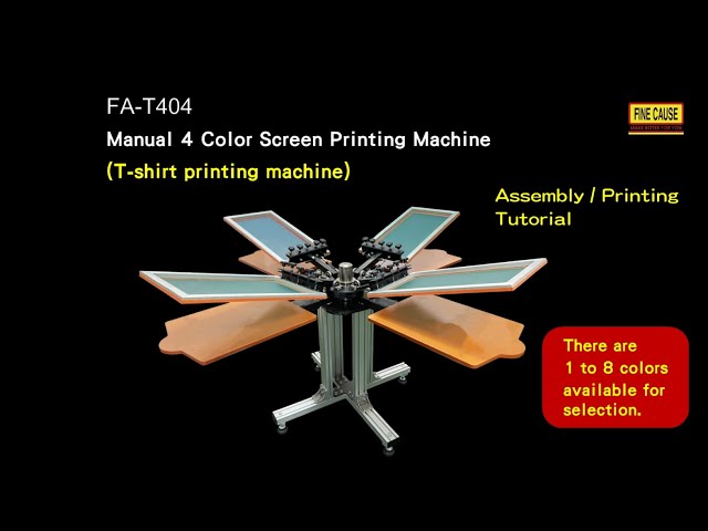 Manual 4 Color Screen Printing Machine (T-shirt printing machine) Assembly/Printing Tutorial - FA-T404