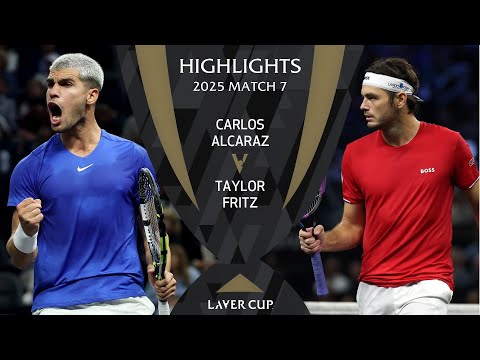 Carlos Alcaraz v Taylor Fritz Highlights | Laver Cup 2025 Match 7