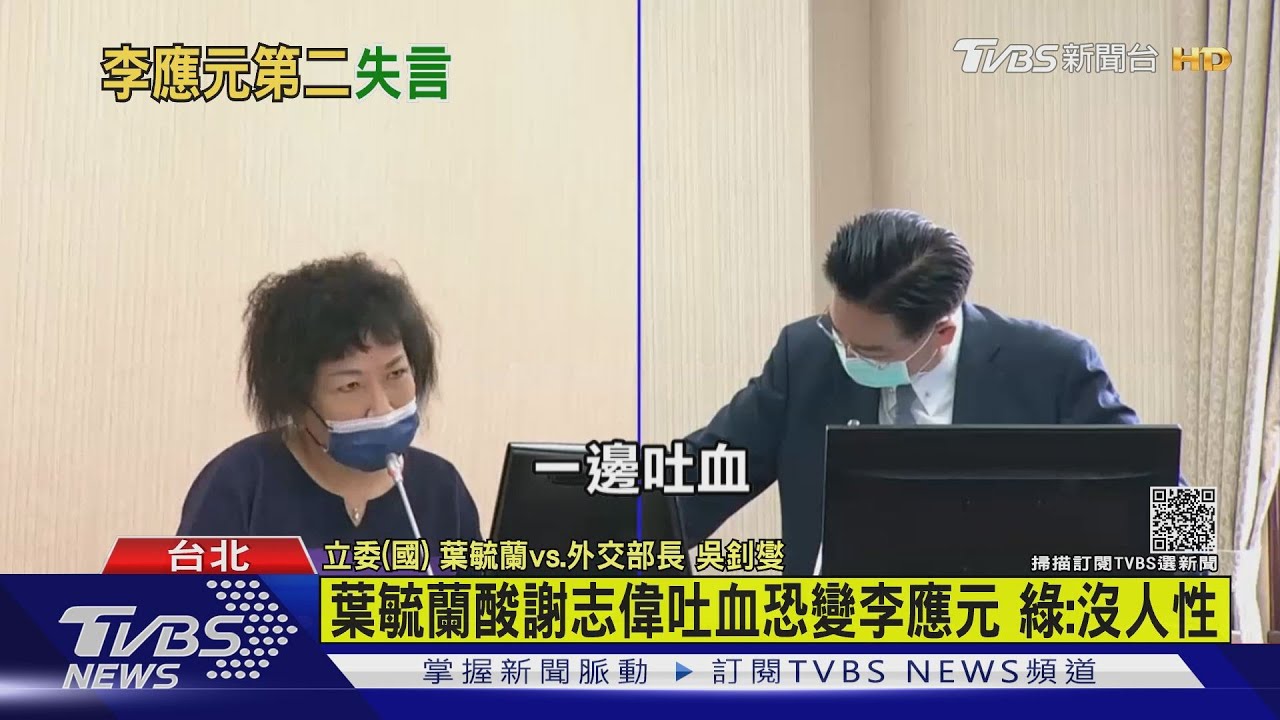 葉毓蘭質詢酸「謝志偉吐血恐變李應元」　綠轟：沒人性
