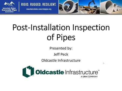 Post Installation Inspection of Pipes - MSCP Academy Webinar - August 2021