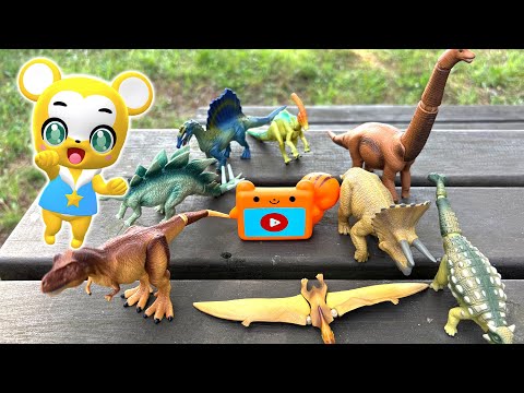 【おもちゃ】恐竜とタブリスを探そう!ティラノサウルス・トリケラトプス・プラキオサウルス・プテラノドン★きょうりゅういっぱい 子供向け知育動画★赤ちゃん喜ぶアニメ,Tomica Cars