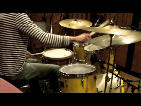 Patrick Carmichael on drums - recording session drumcam
