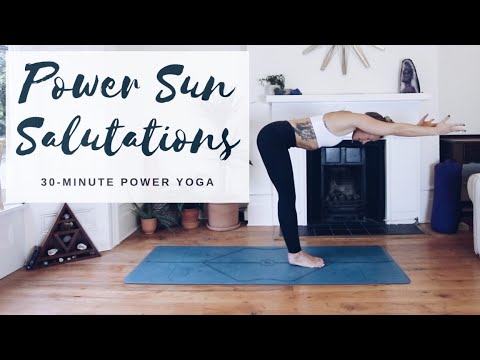 POWER SUN SALUTATIONS | Dynamic 30-Min Yoga | CAT MEFFAN