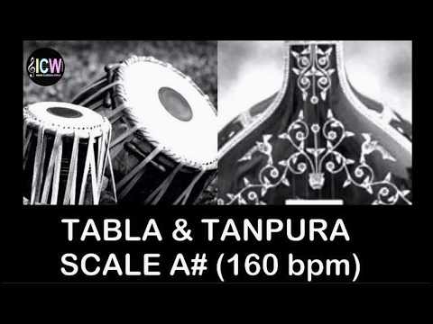 Tabla and Tanpura Scale A# | Teen Taal (160 bpm) madhya laya scale A sharp