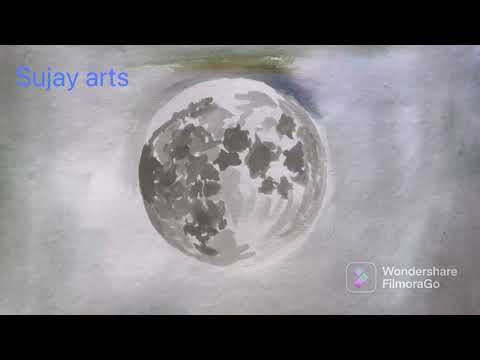 How to draw realistic moon ||moon drawing step by step