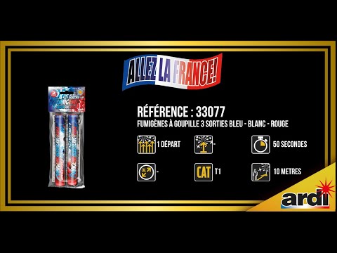 33077 - FUMIGENES A GOUPILLE 3 SORTIES BLEU-BLANC-ROUGE