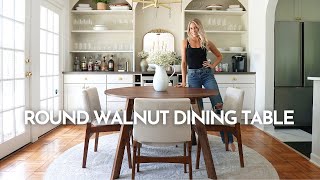 Round Walnut Dining Table | FREE PLANS!