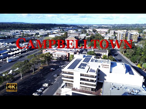 CAMPBELLTOWN by Drone in NSW, Australia (4K, 30fps).