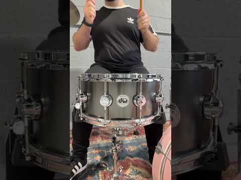 DW Collector's Series Satin Black Over Brass 6.5x14" Snare Drum - Satin Black with Chrome Hardware image 8