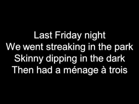 Katy Perry Last Friday Night (TGIF) Lyrics