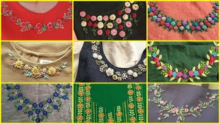 Hand embroidery designs / front neck kurti designs / necklace style hand embroidered neckline design