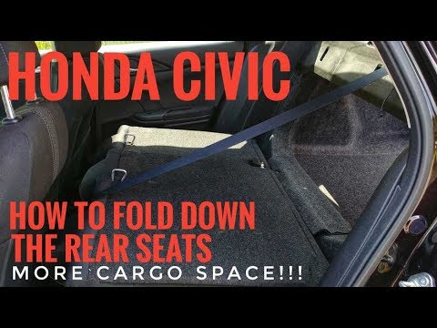 How to Fold Down Rear Seats Honda Civic - More Cargo Room - 2016 2017 2018 2019 2020 2021