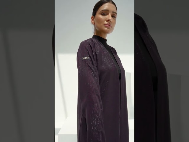 عباية دبل فيس بنفسجي أرجواني وأسود