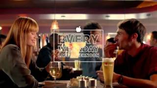 Applebee's Half Price Apps Late Afternoon tv commercial ad 2015 HD • Late Night advert
