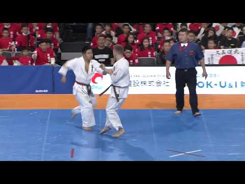 Court1 2nd Round28 man Ryuki Ushirosako vs Rasmus  Bergström The 12th World Karate Championship