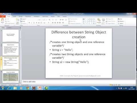 Core Java Concepts String Tutorial Part2