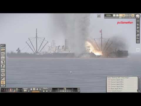 Silent Hunter 5 Wolves of Steel   Attacking a Massive Convoy part1   5 torps 5 hits