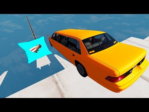 Beamng Drive - Open Bridge Jumping Over BeamNG-Destruction Pillow