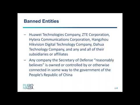 Prohibitions on Use of Chinese Telecommunications Equipment and Services, Complying with the NDAA