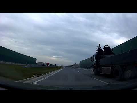 Częstochowa - lotnisko Pyrzowice   autostrada  A1  (kamera samochodowa)