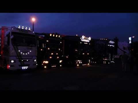 Geiselwind 2014 Truckertreffen TEIL 3/3 Lightshow & Hupkonzert [+V8 Sound] [HD]