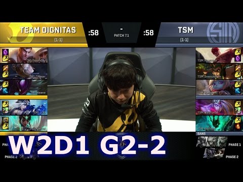 TSM vs Dignitas Game 2 | S7 NA LCS Spring 2017 Week 2 Day 1 | DIG vs TSM G2 W2D1