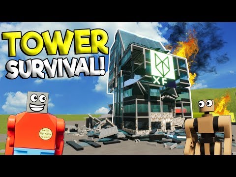 SURVIVING A BURNING LEGO TOWER! - Brick Rigs Gameplay - Lego Tower Survival Challenge