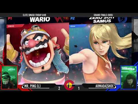 Elite Smash Friday #49 - Mr. Ping [L] (Wario) Vs. Armada|Shoe (Diddy Kong, ZSS) - Grand Finals