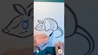 How to Draw an Armadillo Easy (using the Letter "a") For Kids!
