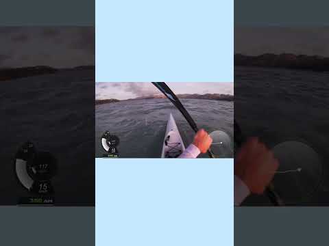 Dashboard downwind with speed and HR on a surf ski