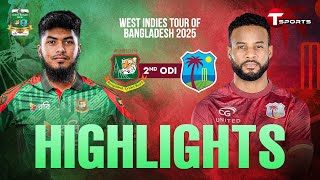 HIGHLIGHTS | Bangladesh vs West Indies, 2nd ODI | West Indies tour of Bangladesh, 2025 | T Sports