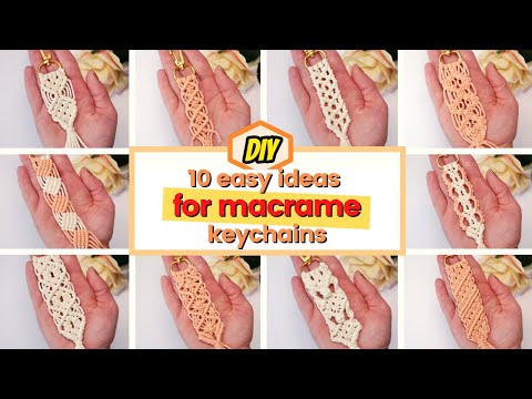 Top 10 easy macrame patterns for keychain ideas beginners friendly | Easy Christmas craft gift ideas
