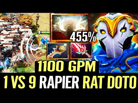 1 vs 9 Late Game x2 Rapier RAT Dota - Hard Carry IMBA Sven Dota 2