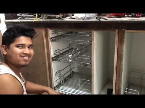 How to install ss basket in modular kitchen