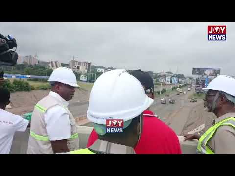 Minister of Roads and Highways arrives at Tema Motorway to inspect the progress of work on the road