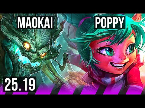 MAOKAI & Miss Fortune vs POPPY & Jhin (SUP) | KR Diamond | 25.19