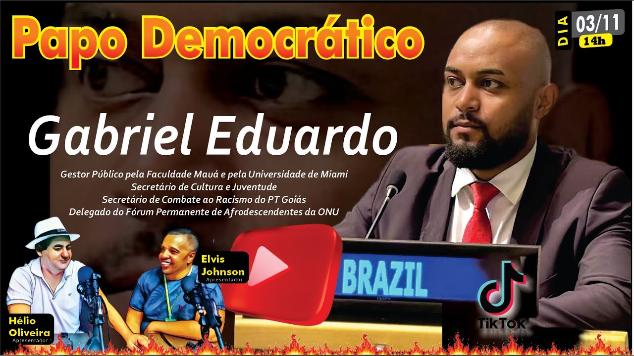 Papo democrático com Gabriel Eduardo Secretario de Cultura de Luziânia Goiás