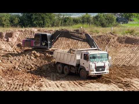 New arrival Caterpillar 6015B & Liebherr 976 Excavators Loading Trucks With Two Passes - Sotiriadis