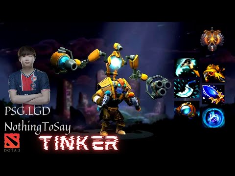 PSG.LGD NothingToSay - Epic Tinker Match up vs his teammate PSG.LGD AME and Topson  - MMR Gameplay