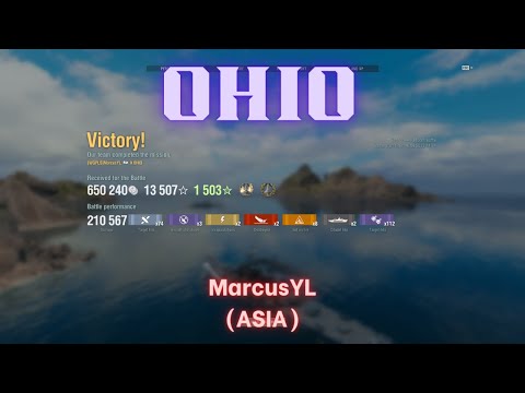 {Replay | 12.8}Tier 10 BB USS Ohio by MarcusYL(ASIA) - When the enemy battleships refused to win
