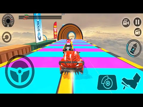 Impossible Car Tracks 3D - Red Sport Car Ferrari Driving Quick Race NEw Map - Android Gameplay